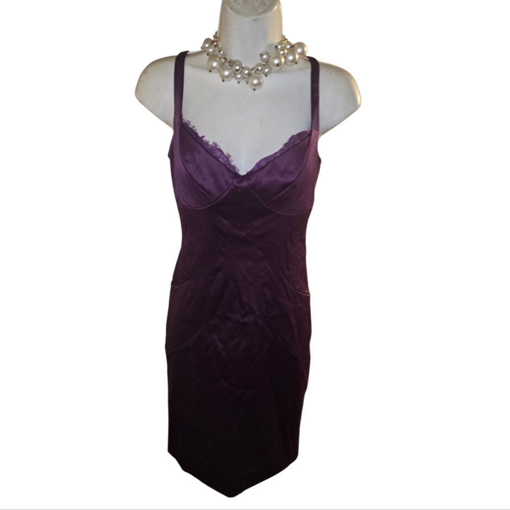 💰Max & Cleo Purple Satin Slip Dress